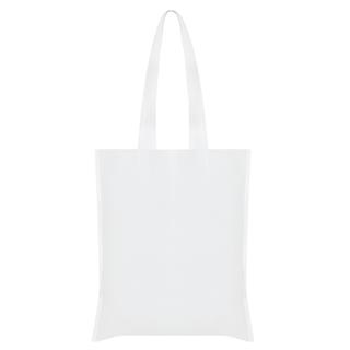 Τσάντα λευκή non-woven με μακρύ χερούλι