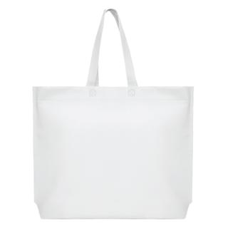 Τσάντα non-woven λευκή μεγάλη με 10εκ. πάτο